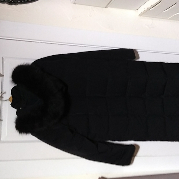 Anne Klein Waterfowl Feather Down Puffer Coat Opt.Fox Fur Trim Hood -LIKE NEW - Picture 10 of 12